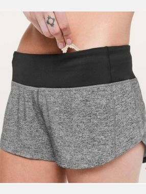 Lululemon Speed Up Shorts Women’s Size 6 Black Gray Lined Running Zip Pocket